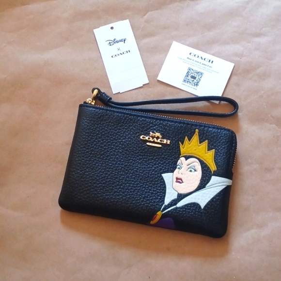 Coach Handbags - Coach X DISNEY Corner Zip Wristlet With Evil Queen Villains, NWT, CC333